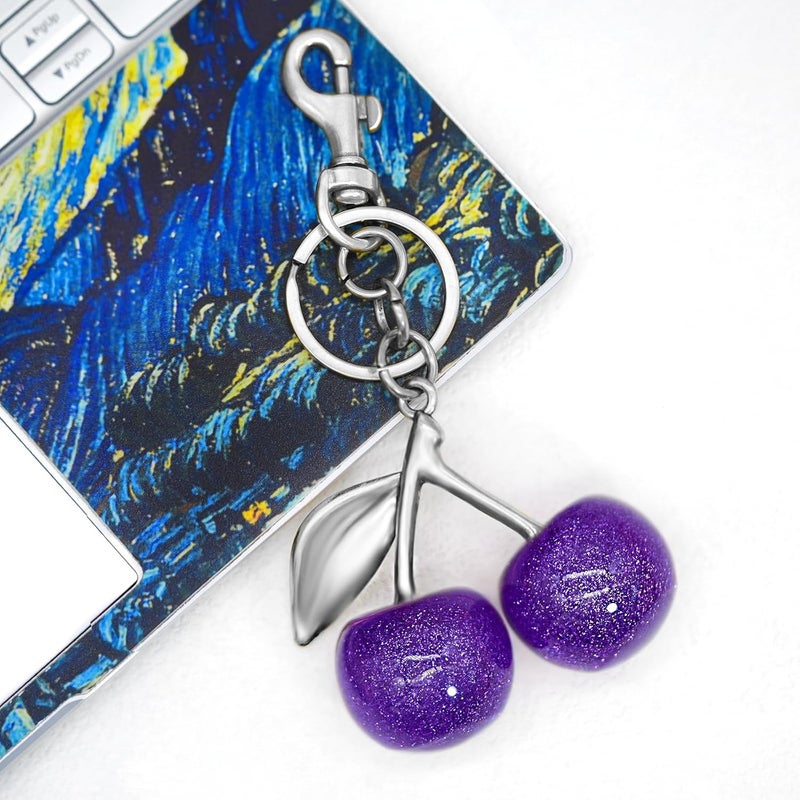 nylry Cherry Keychain & Bag Charm - Cute Cherry Accessories for Women - Gift - Image 2